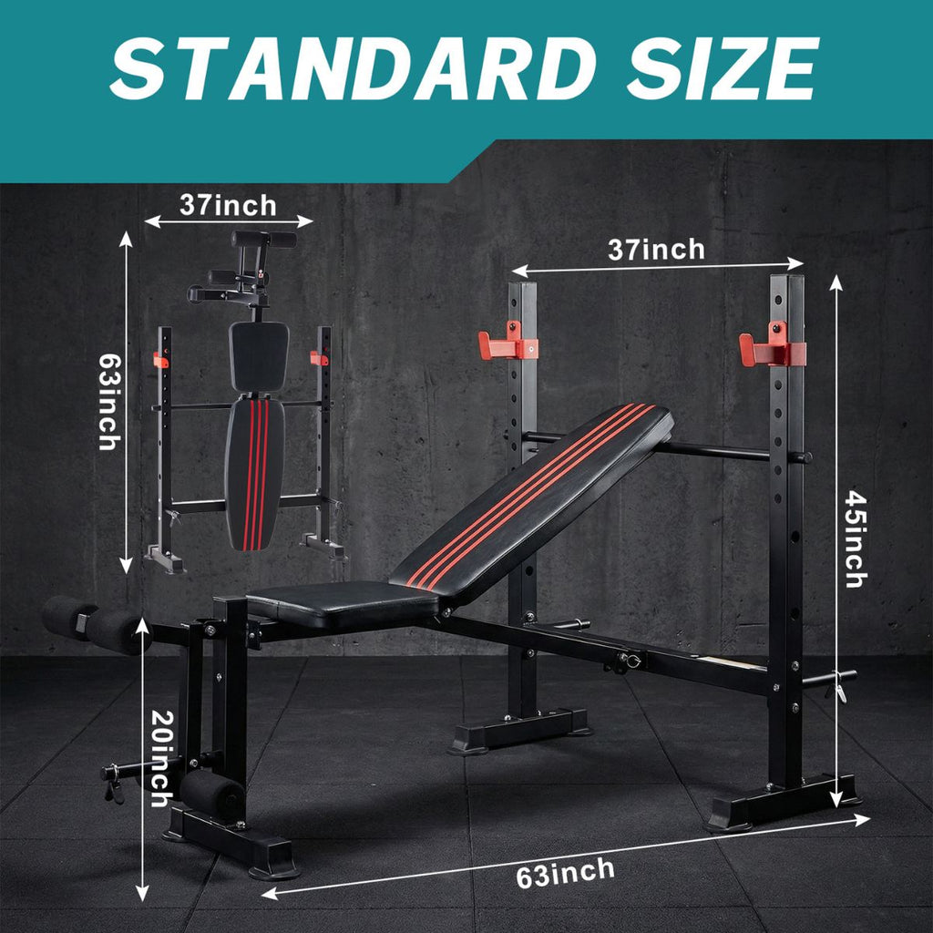 Banc de poids réglable avec rack