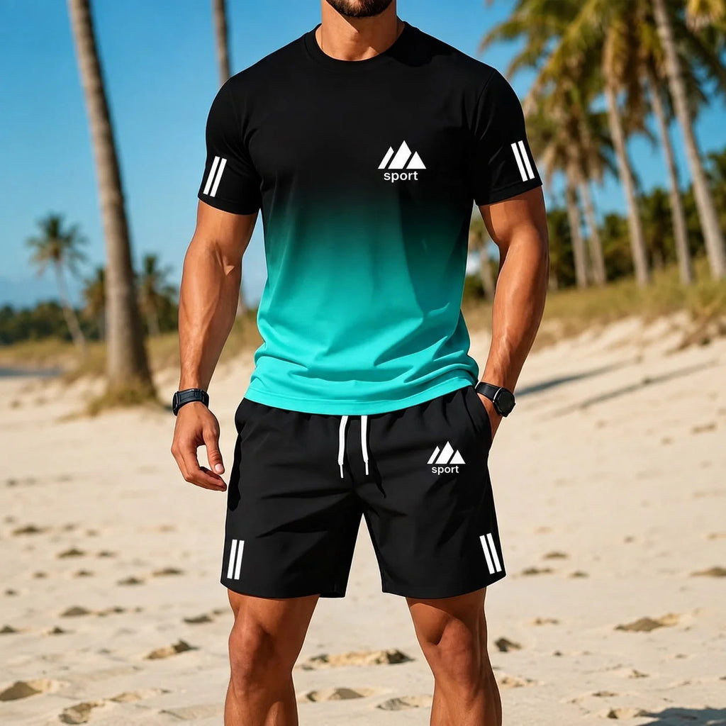 Men's Crew Neck Breathable Casual Sportswear Set