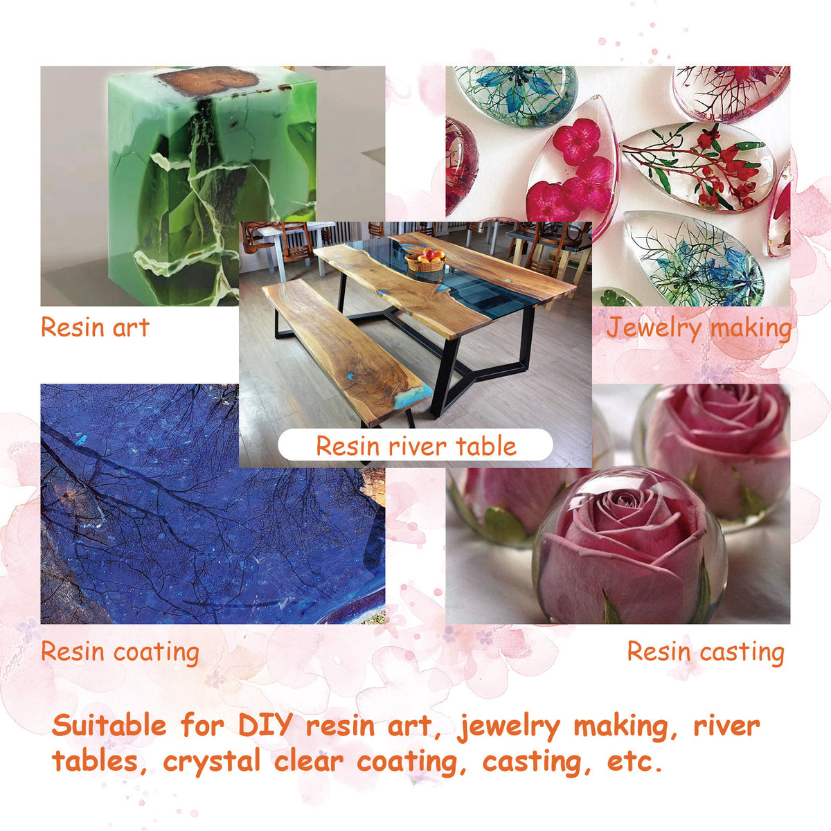 Dowmoo Cristal Ab Colle de résine bricolage artisanale haute transparence colle de cristal Quick-Dryi