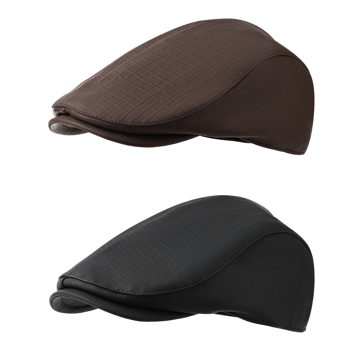 PU Embossed Check Pattern Forward Cap