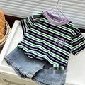 T-shirt à manches courtes à manches courtes couleur café pour enfants