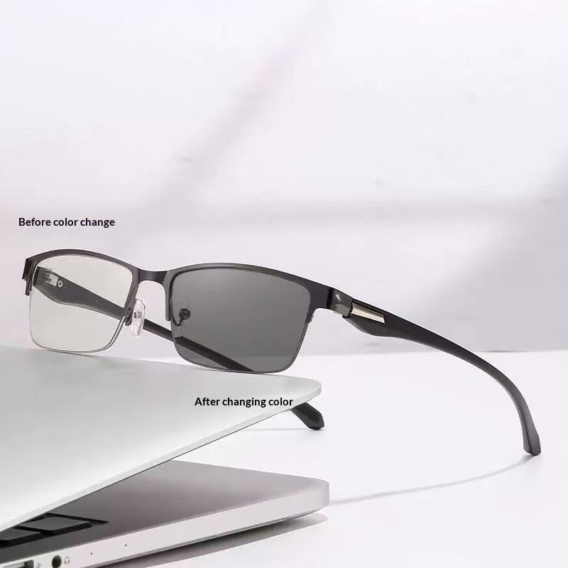 Demi-cadre d'affaires Photosensible couleur changer Multifocal lues