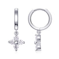 S925 Argent Sterling 0,1ct D Couleur VVS1 Boucles d'oreilles de boucles de trèfle de Moissanite 3,8g Plat platine