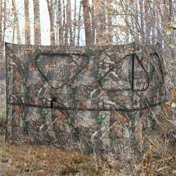 2-Panel See-through Hunting Blind - Pop-Up Design avec 3 prises de vue à travers les ports