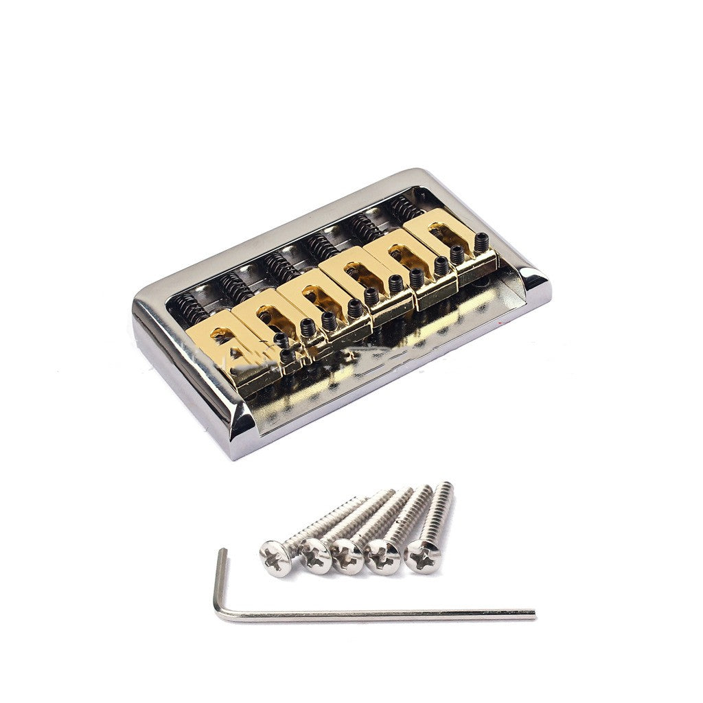 Accessoires d'instrument Guitar Bridge with Silver Six String Brass Saddle