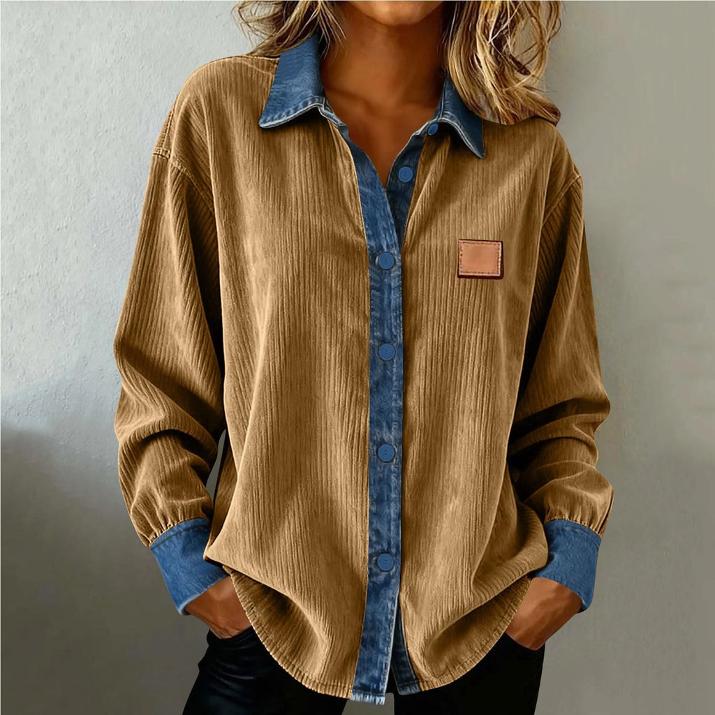 Chemise en Denim Casual à manches longues avec un collier de lapel