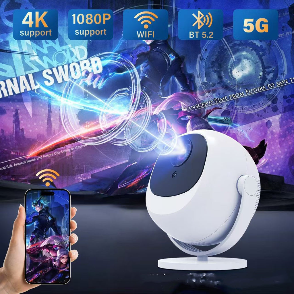 Projecteur intelligent Android 11 Focus électrique Bluetooth 5G Double fréquence HD