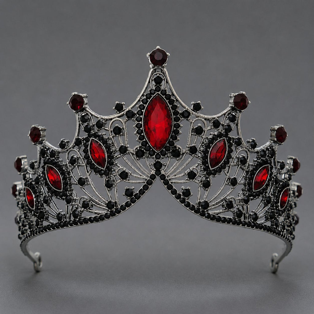 Tête haute en alliage sombre Strass Crownstylish