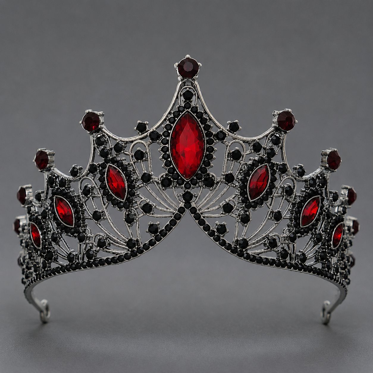 Tête haute en alliage sombre Strass Crownstylish