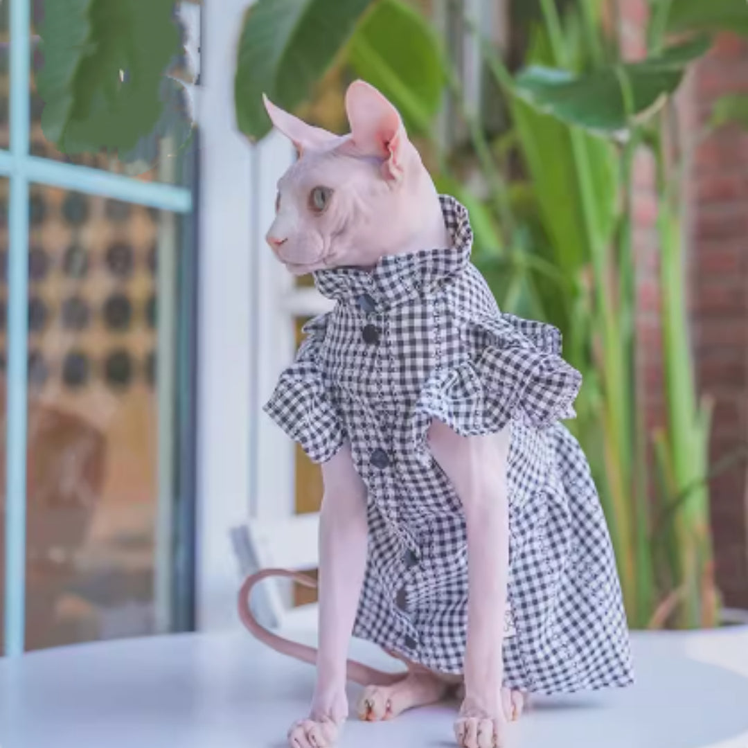 Kitten Été Cool et Respirant Robe en Plaid de coton