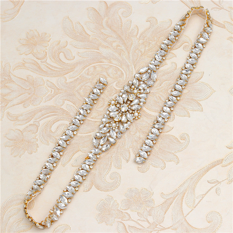 Strass Applique robe de mariée taille bijoux