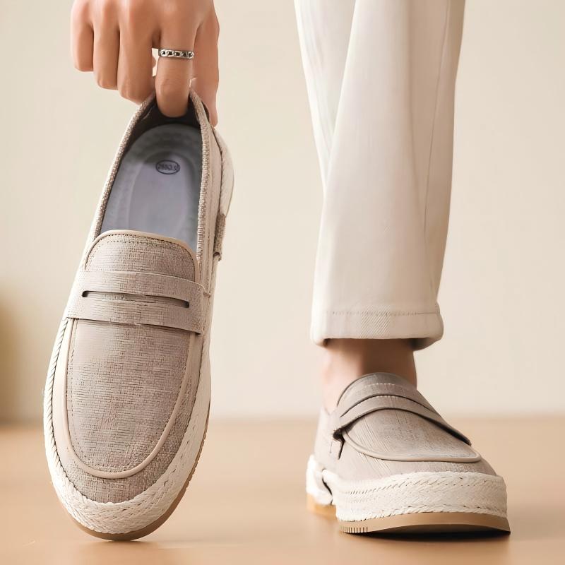 British Retro Round Toe Casual Suede Loafers Slip-on Fisherman Skate Shoes