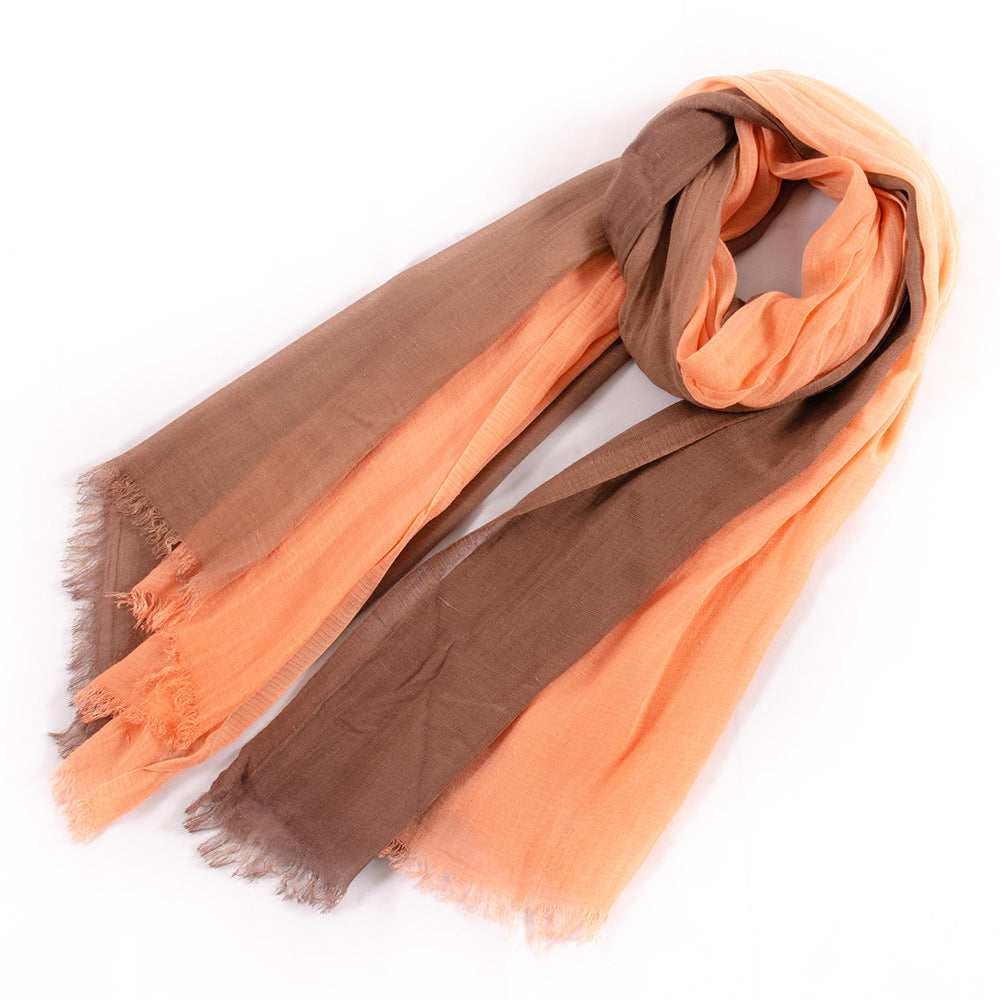 Grande écharpe douce chaud en coton Tassel