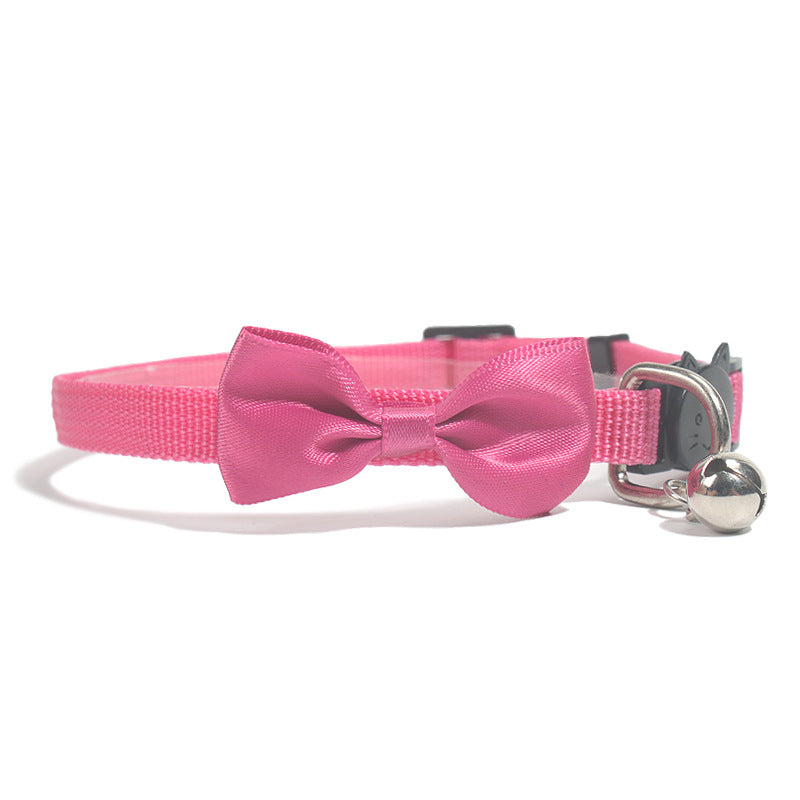 Nylon Pet Bow Collar Adjustable Multicolored Ribbon with Bell Pet Decorations