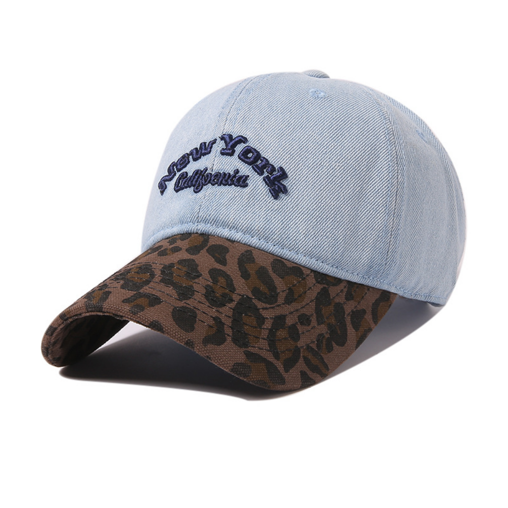 L'Europe et l'American Girl style Patchwork Leopard-print Lettered Baseball Cap