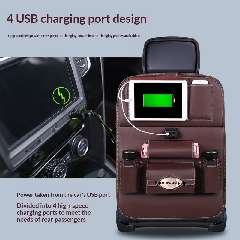 Sac de rangement en cuir pour voiture Pouch pliable