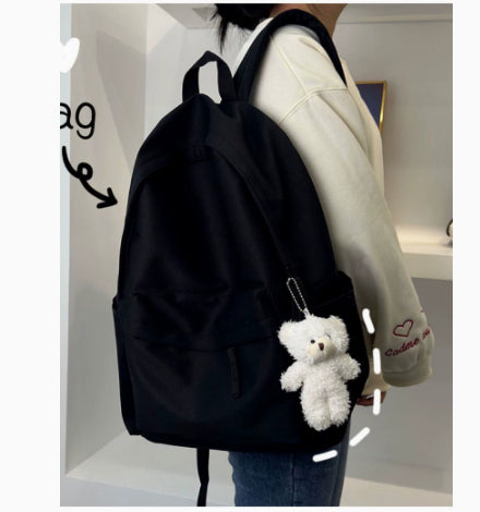 Femmes Moyen école étudiant Grande capacité Simple Sac à dos en couleur solide
