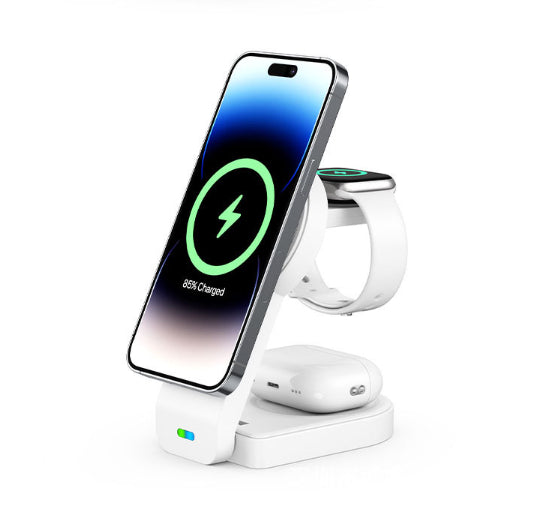 Chargeur magnétique sans fil pliable à trois en un