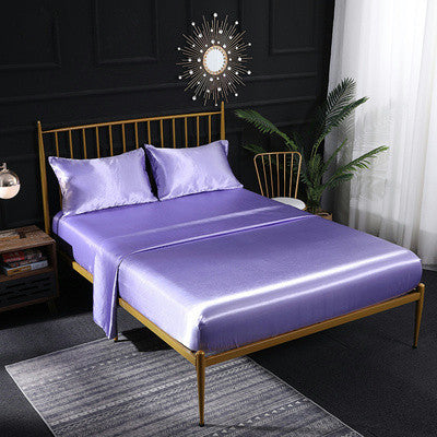 Ensemble de literie satinée Queen King Size Lit Fitted Sheet 4 pièces