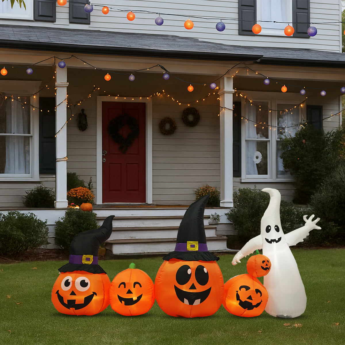 8FT Long Halloween gonflables citrouilles Ghost décorations extérieures
