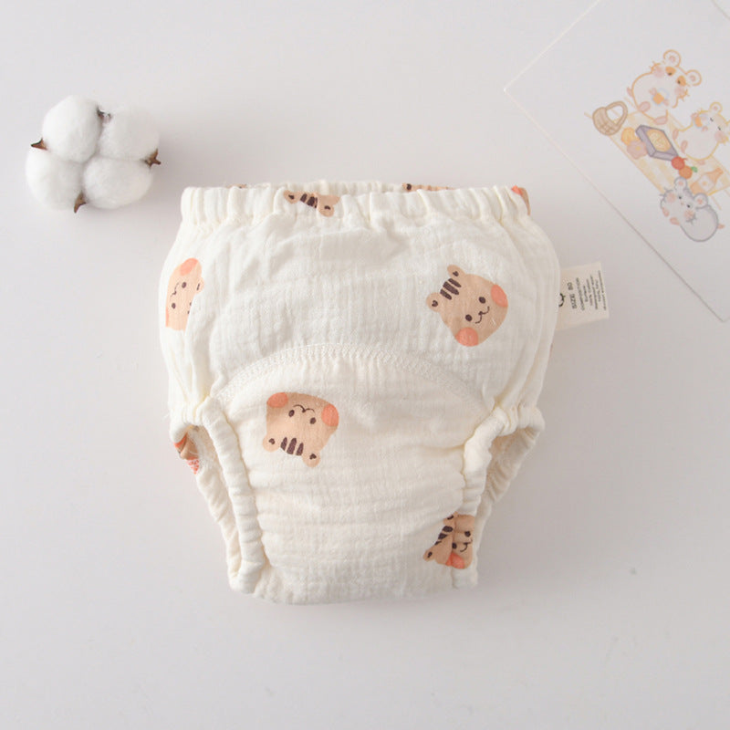 Pantalon d'entrainement en Urine pour bébé en coton Gauze Pantoufles pures à couches
