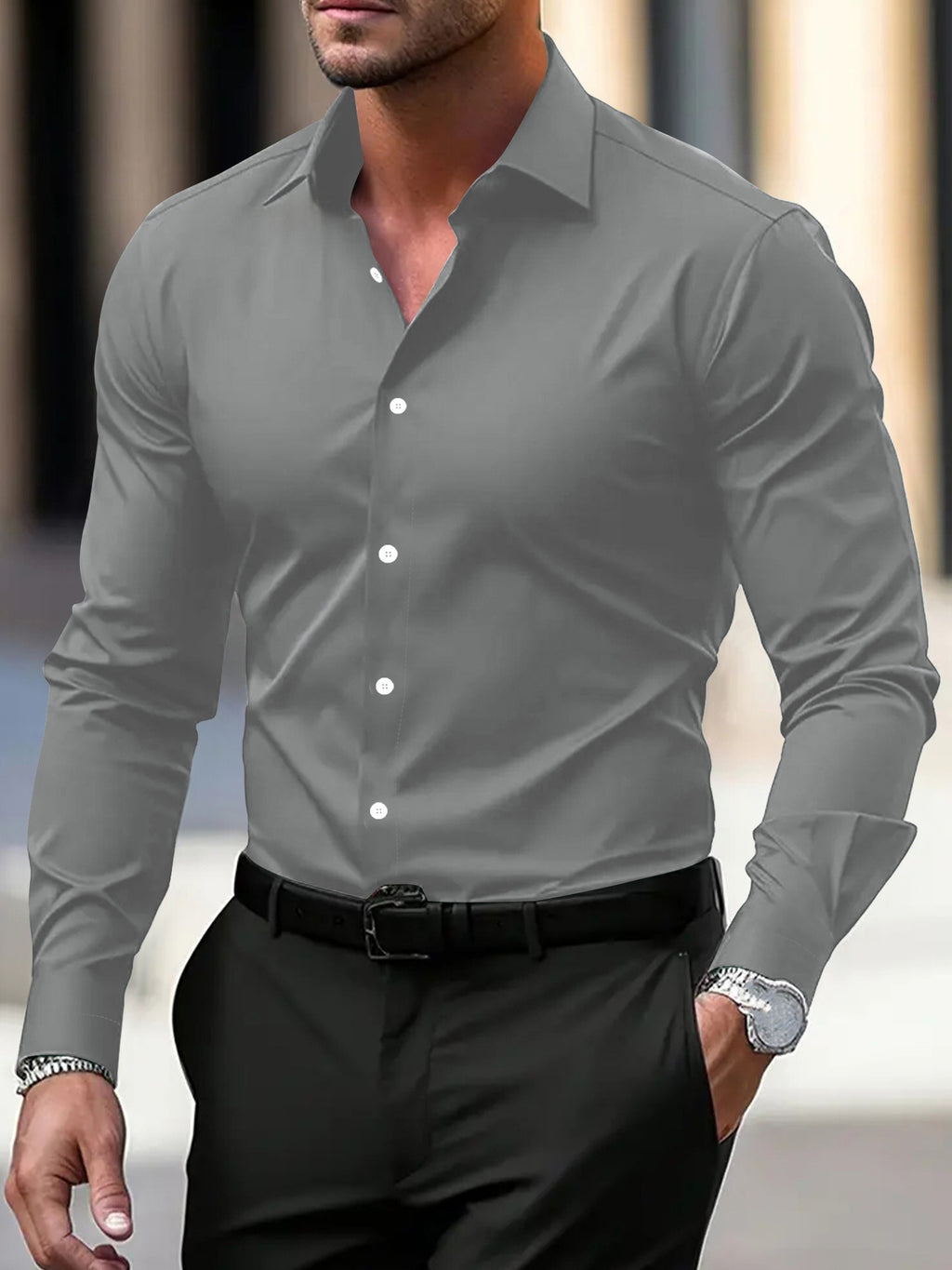 Chemise Homme à manches longues Plus Taille Business