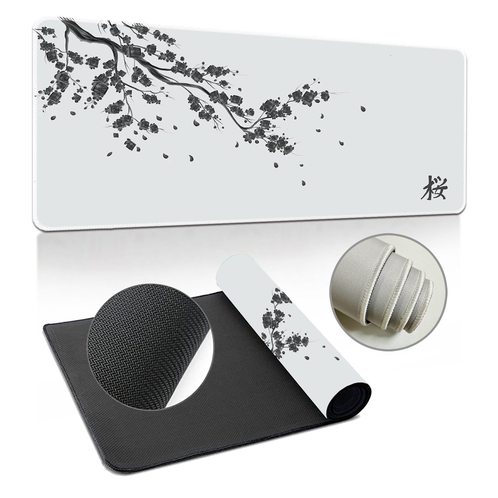 Cerise Blossom Ink-Wash Extra-Large Extra-Thick Mouse Pad