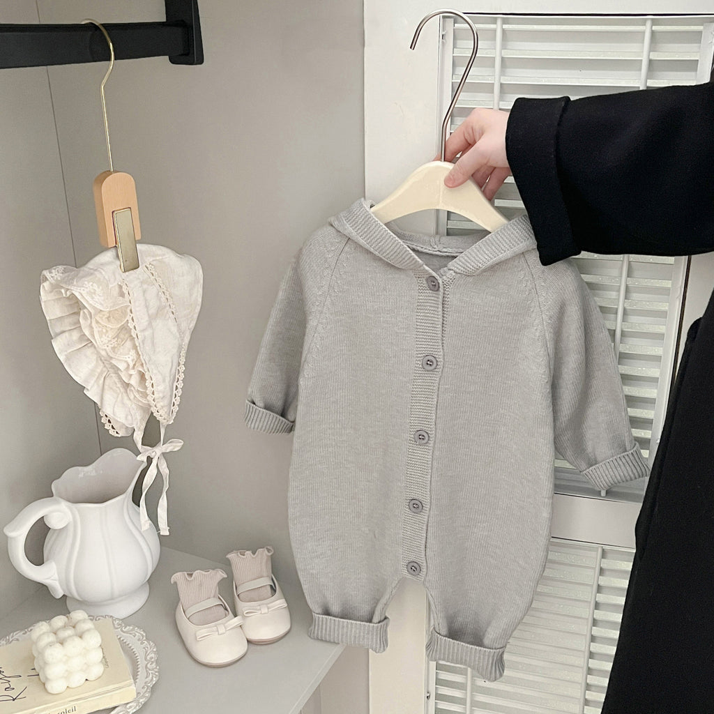 Chic One-piece Outfit avec mignon lapin oreilles pour un bébé premier mois parfait pour Outi extérieur