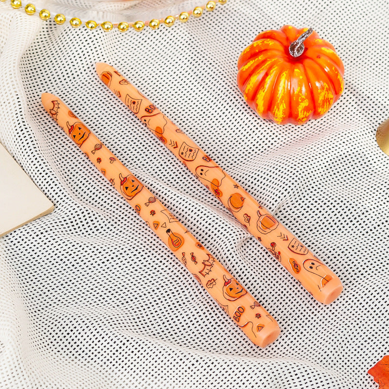 Décoration d'Halloween Ambiance Petits Cadeaux Soy Wax Imprimé Rod Wax Creative Pumpkin Candl