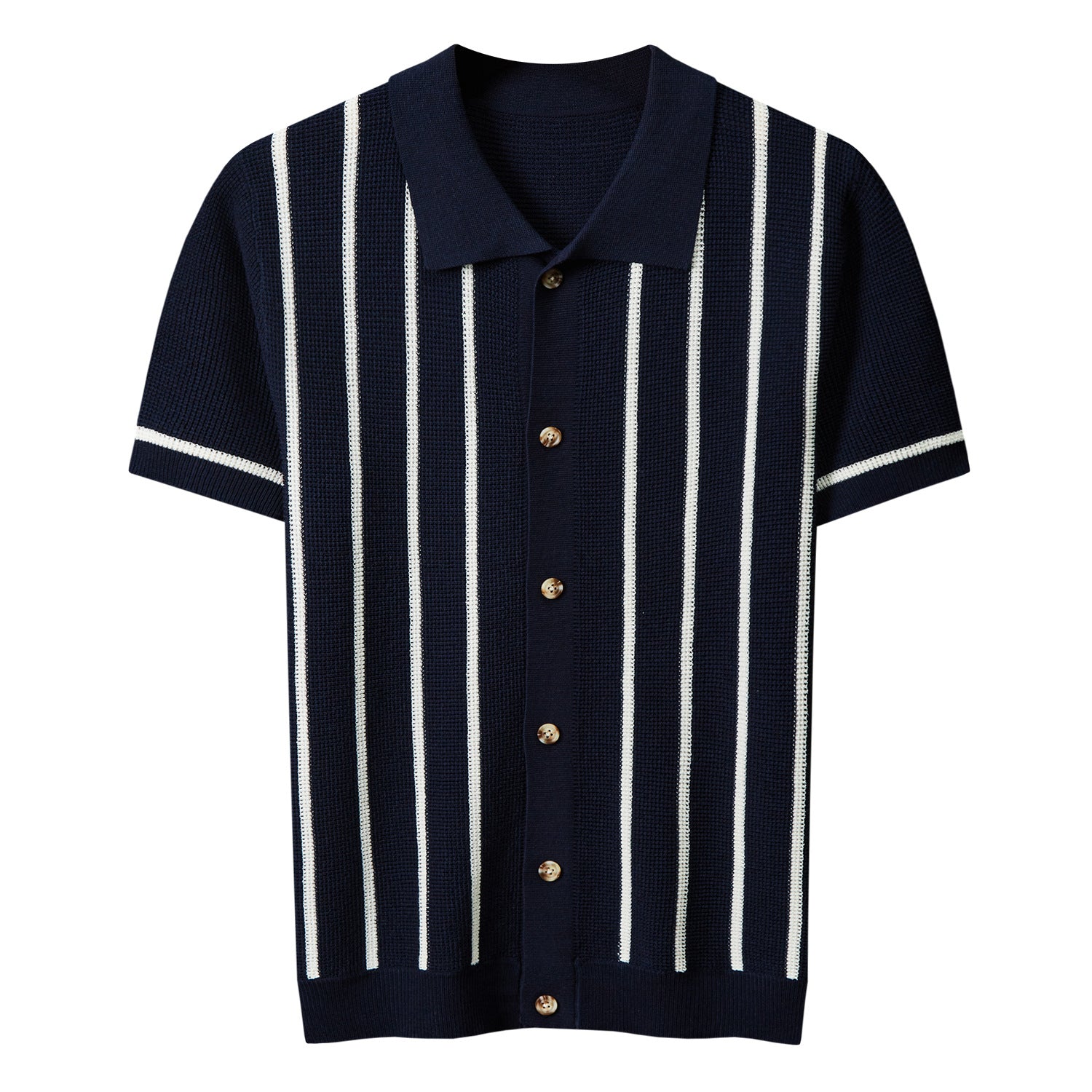 Chandail tricoté d'hiver homme avec impression couleur-bloc et simple lapel