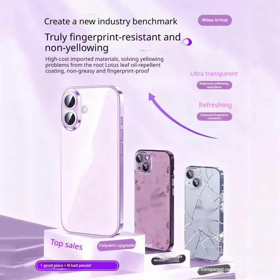 Cas de téléphone transparent ultra-mince sans glissement