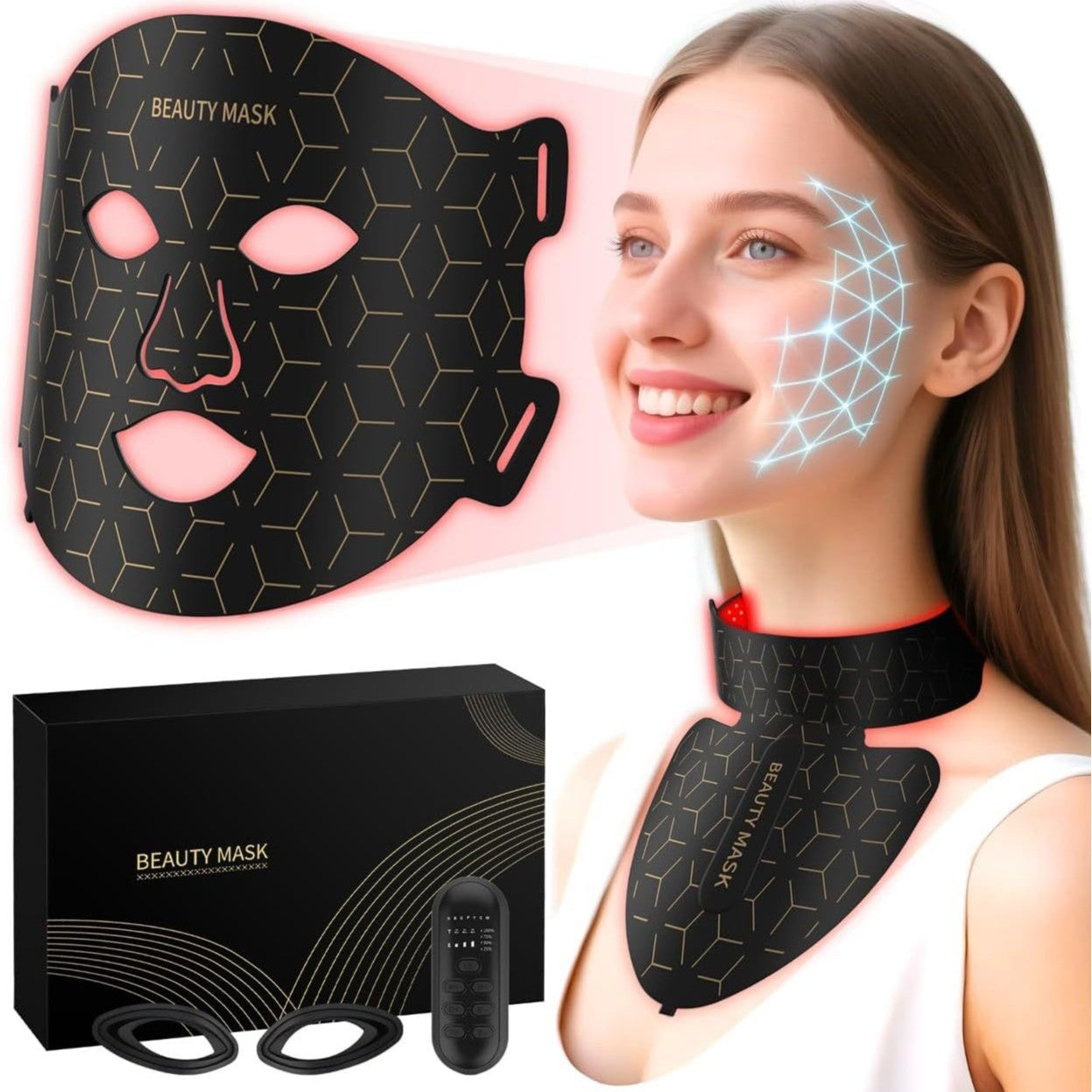 Masque de beauté faciale en silicone couleur LED 7