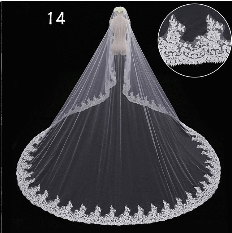 Robe de mariée Long Tail Luxury Super Fée Veil de mariage