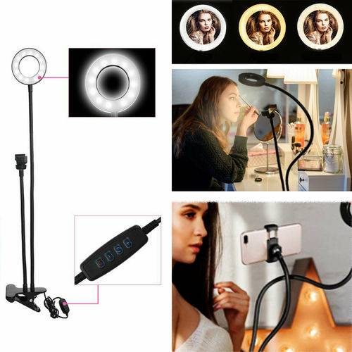 Anneau Lumière Dimmable Éclairage Téléphone Selfie Tripod Stand Maquillage Lampe Live