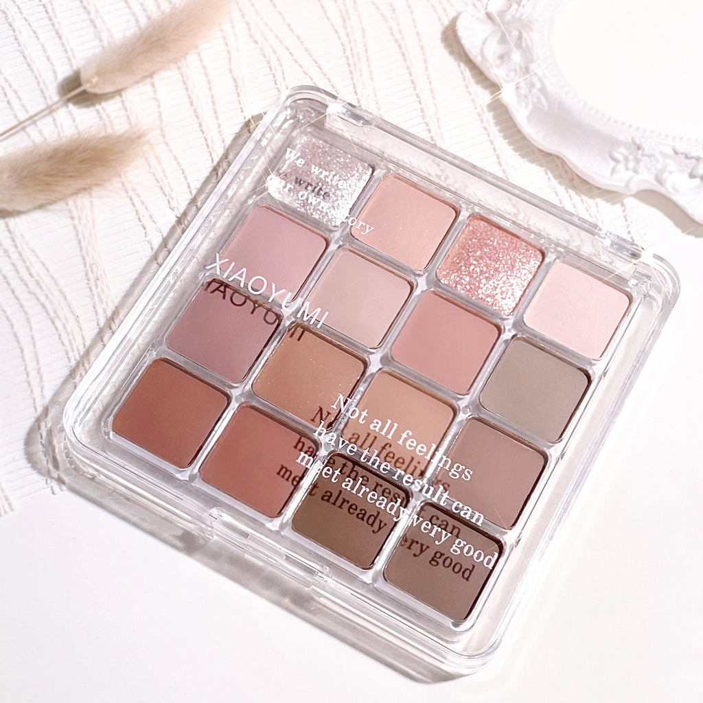 16 Colors Eyeshadow Palette Matte Pearly Fine Shimmer Low Saturation