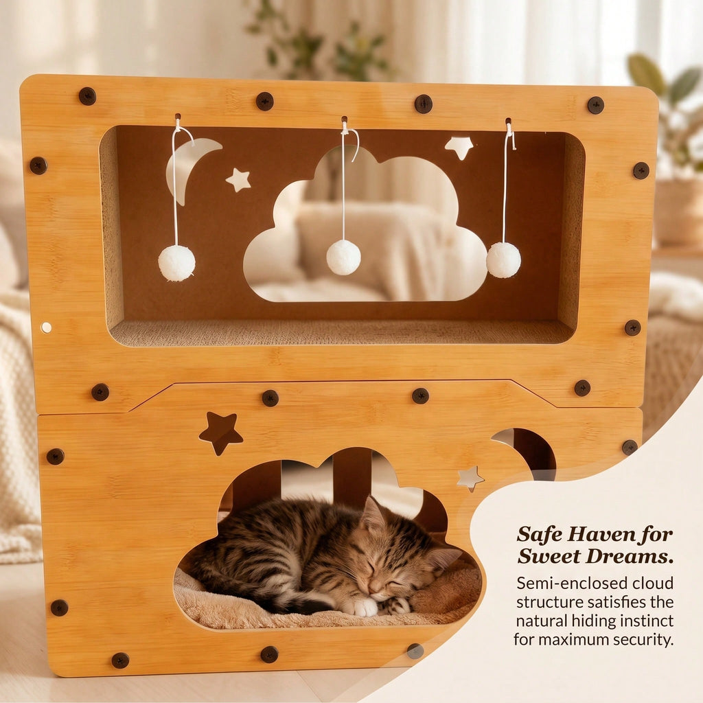 2 Styles Double couche Cat Scratcher House Multifonctionnel papier ondulé Cat Nest Villa