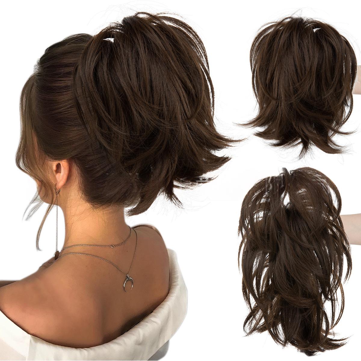 Haute température Synthétique Perruque Cheveux Clip-on Ponytail Femmes Court Style Volumineux Petit C
