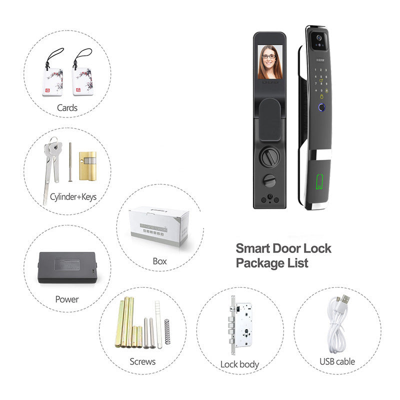 Reconnaissance du visage Empreinte antivol Mot de passe Smart Door Lock