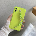 Boîtier de téléphone de bracelet de coeur d'amour fluorescent