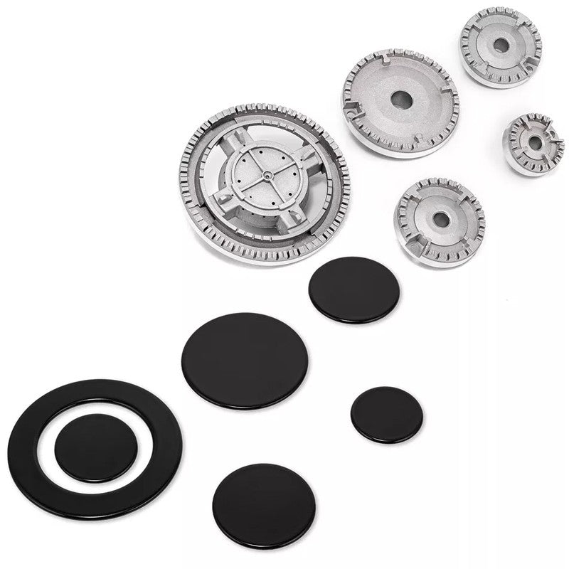 5Pcs Set Cooker Oven Gas Hob Rapid Burner Caps Crown Ring Tops Kit Couverture de flamme