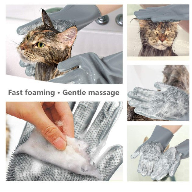 Gant de massage amélioré pour animaux de compagnie