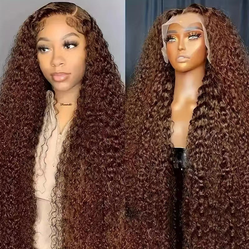 13x6 Perruque devant Femelle Moyen Long Couvercle cheveux bouclés