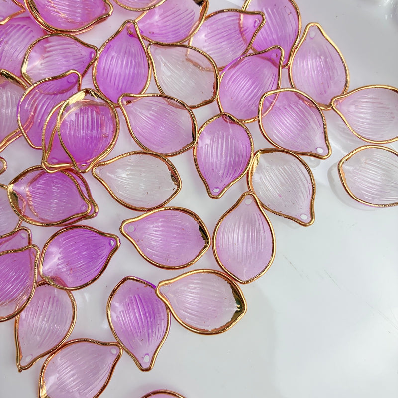 Charms de feuille en acrylique translucide à deux tons