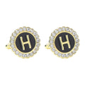 Rond Diamant French Cufflinks 26 lettres pour hommes