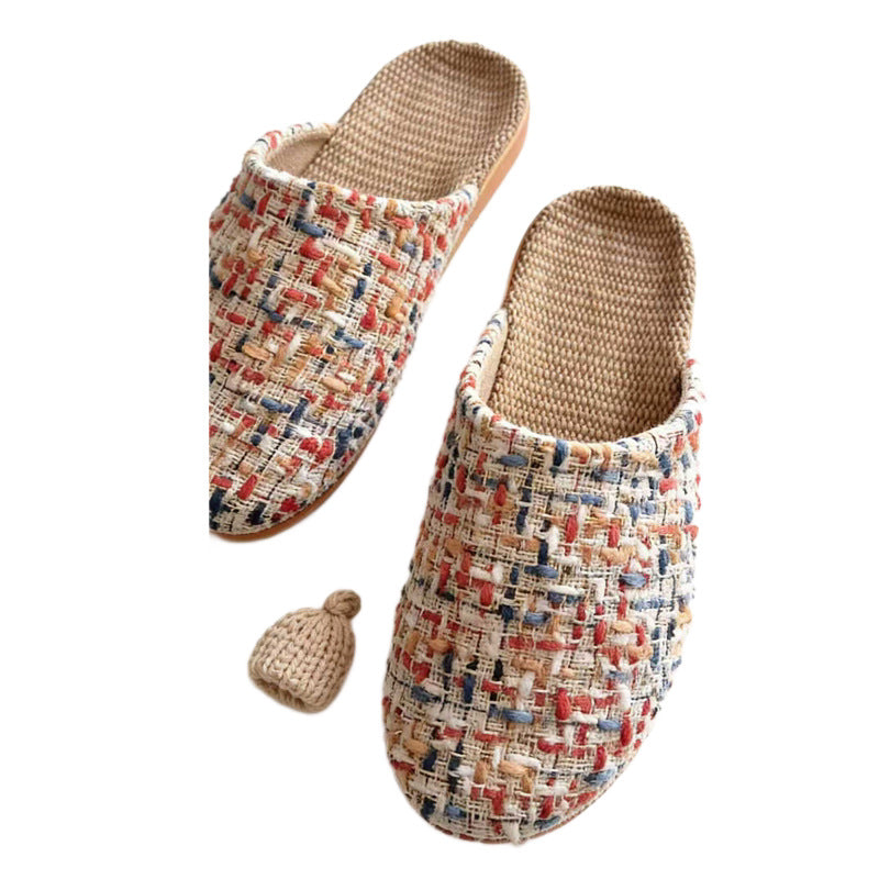 Pantoufles sans glissade Linge de coton souple
