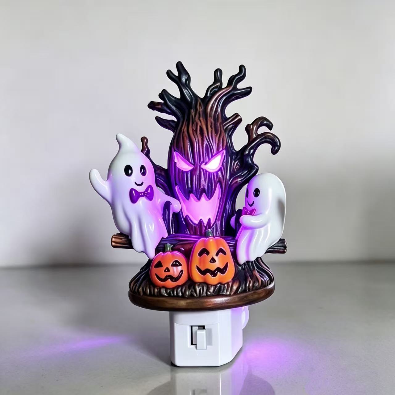 Resin décoratif nuit lumière balançoire fantôme pour décoration d'Halloween