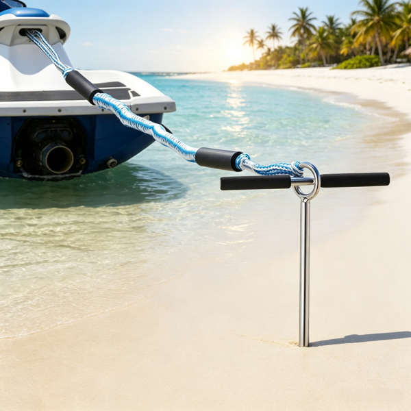 Anchor de sable en acier inoxydable 36 pouces avec poignée amovible