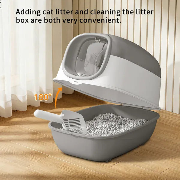 Matériau épais Boîte de litière pour chat gris E24