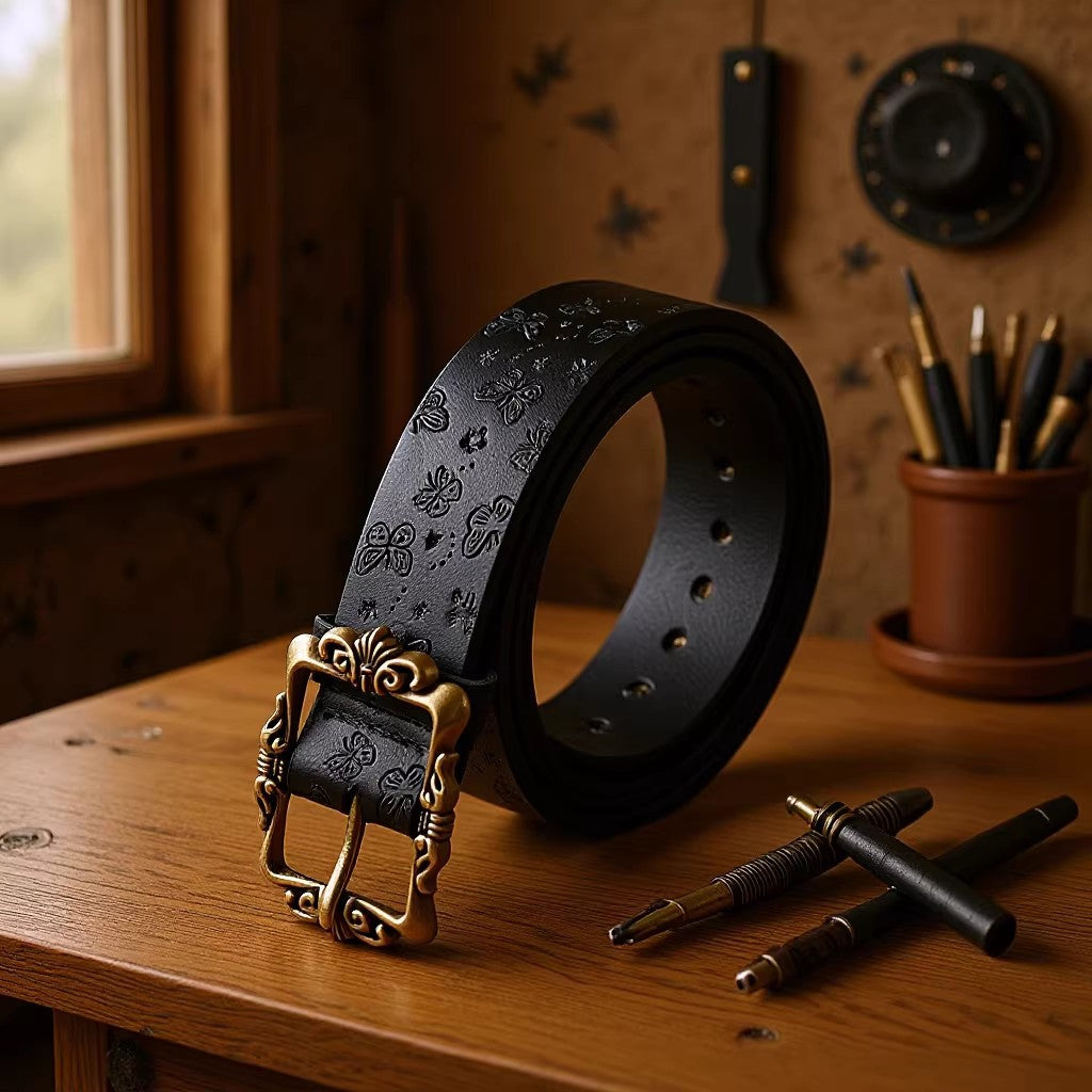 Vintage Ceinture Embossed Femme Mode Accessoire
