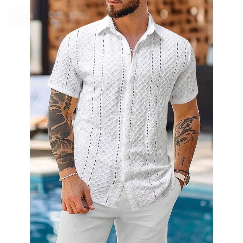 Chemise à manches à bouton occasionnel